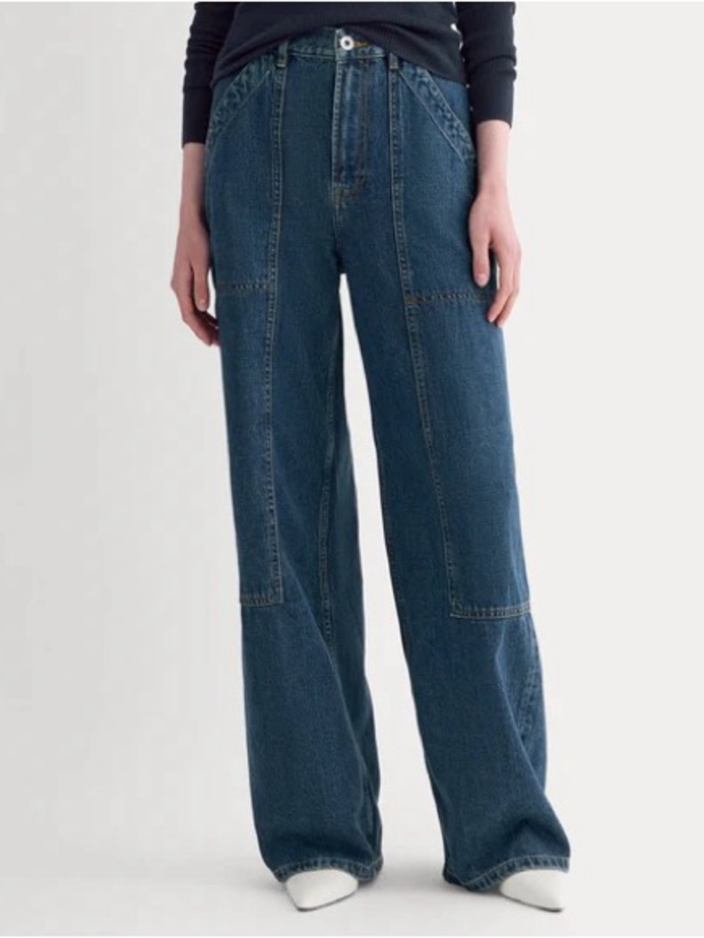 Everlane Wide-Leg Utility Jeans - Medium Wash (31)